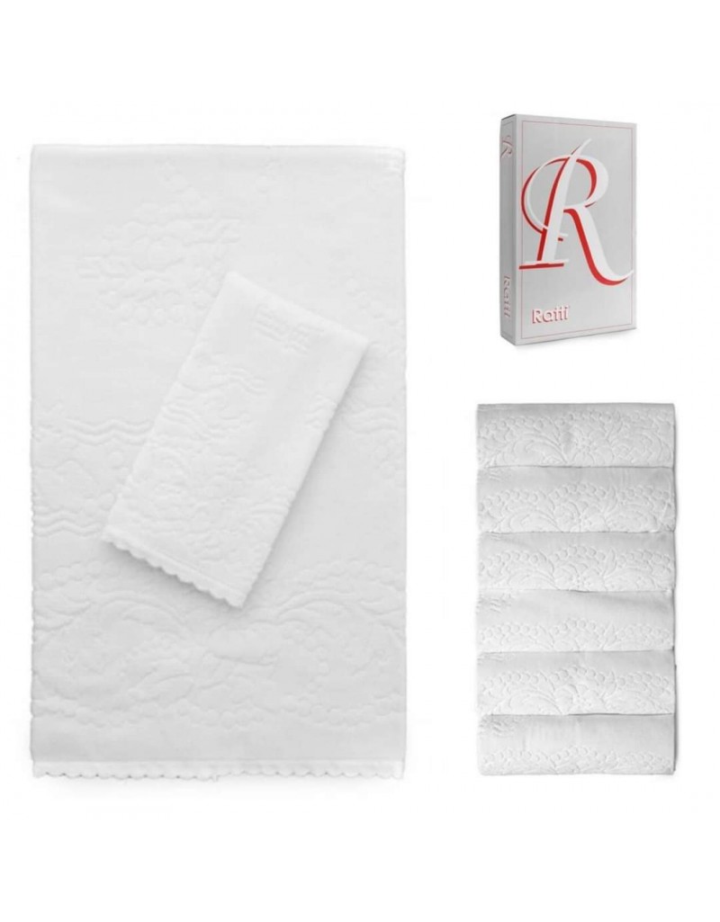 Acquista Set di 6 asciugamani da bagno, viso, mani, capelli, set di  asciugamani ricamati con perline jacquard 50x90 cm 100% cotone