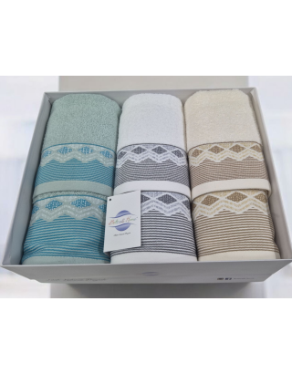 Set 3+3 asciugamani spugna...